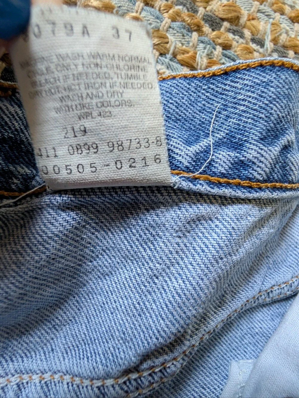 Vtg 1999 Levi’s 505 Orange Tab Jeans Distressed Workwear 100% Cotton